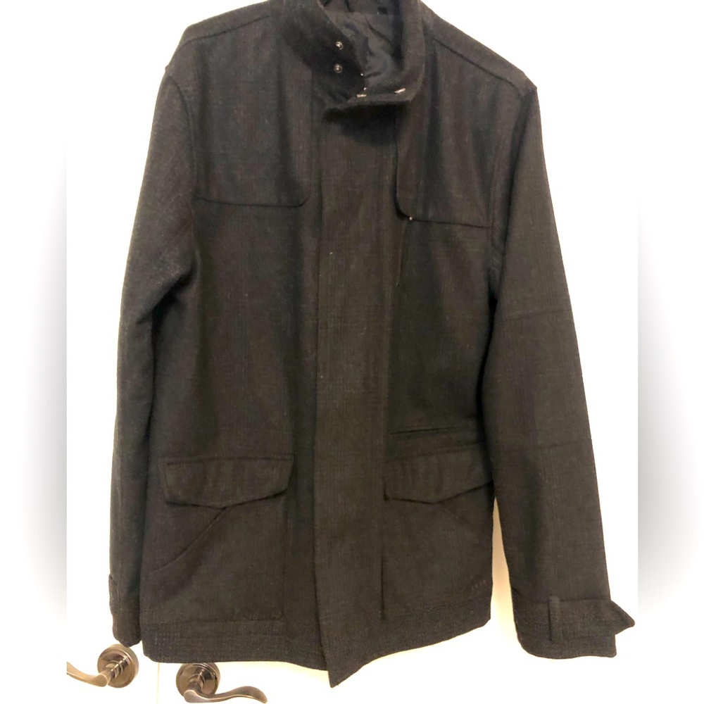 Men's classic black and grey fall jacket,  40 wool, great condition